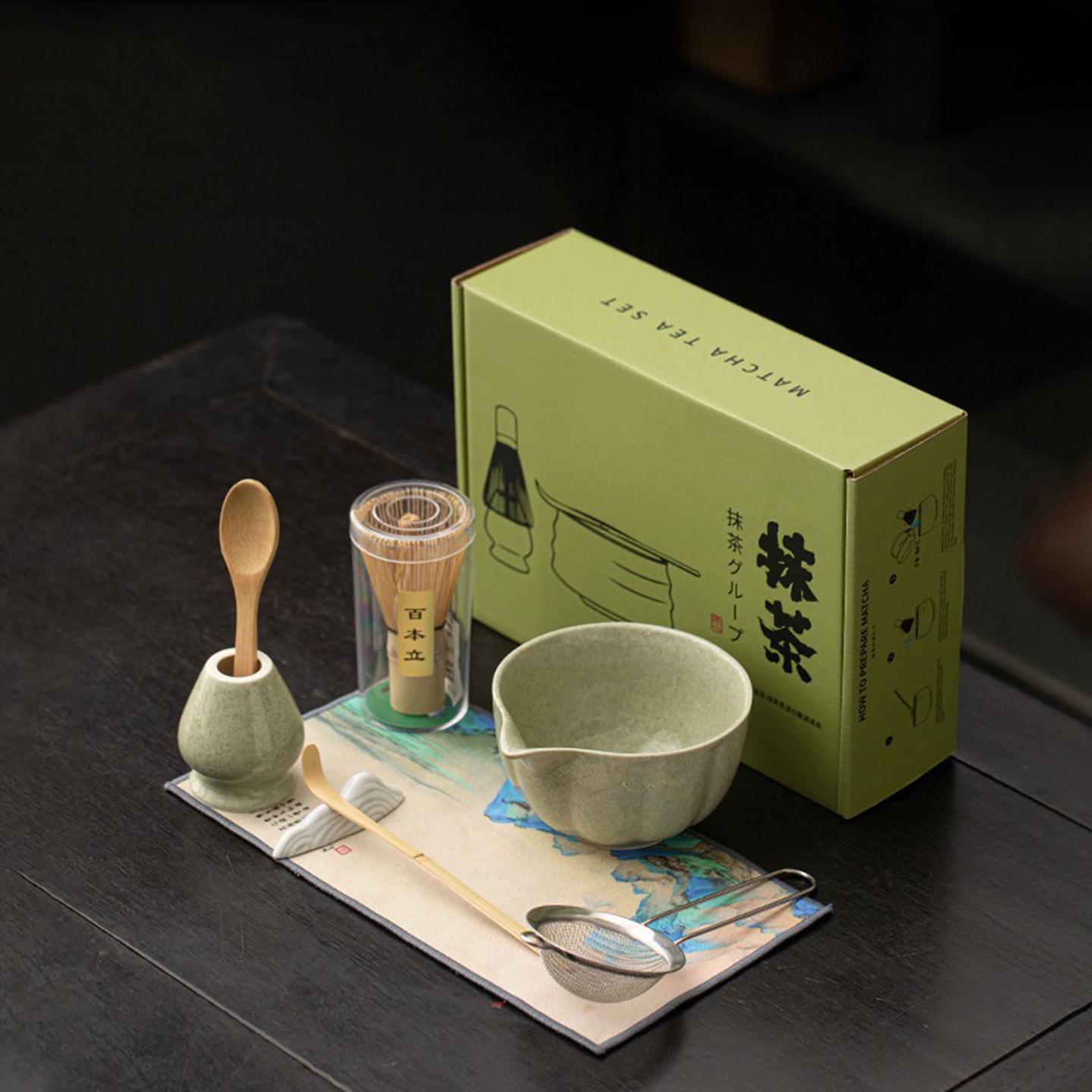 抹茶碗套装抹茶工具日式点茶茶筅日本抹茶碗带嘴茶具跨境批发定制