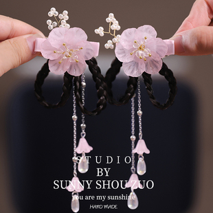 儿童国风公主发夹皇冠头纱发饰古代头饰假发发带流苏国风汉服发夹