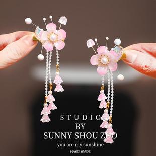 汉服头饰发夹古风儿童头饰汉服古装盘头发卡女童汉服对夹发饰