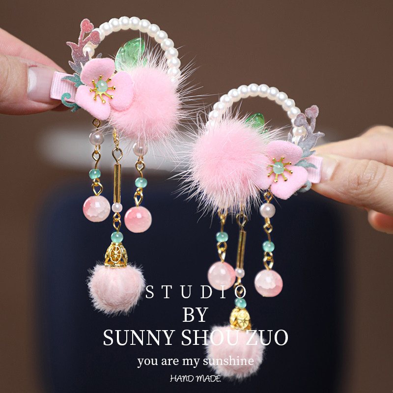 2026新年汉服宝宝头饰儿童蝴蝶结流苏发夹小女孩公主可爱拜年发饰,童装/婴儿装/亲子装,发饰,淘宝优惠券,粉丝福利购,淘宝优惠卷