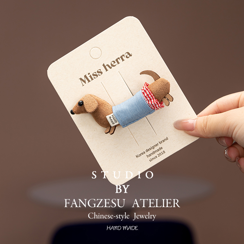 可爱小狗发夹腊肠狗边夹搞怪发卡