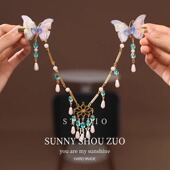 中国风不伤发额头链古风眉心坠头饰2026春节宝宝发饰花朵汉服额链