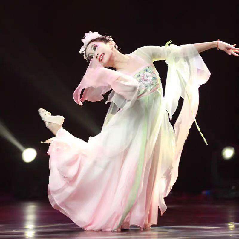 儿童古典舞演出服春暖意浓女童汉服扇语春风舞蹈服小船谣艺考服装