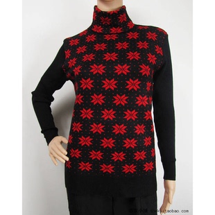 清仓货母亲高领花色毛衣中年女士打底针织衫冬季身高165/95-125斤