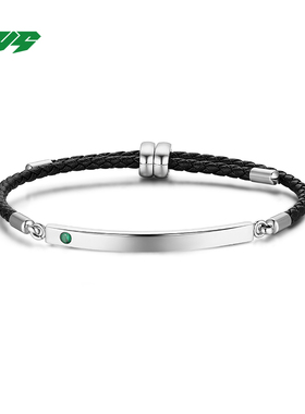 EBYG皮绳手链男款潮高级感小众百搭可调节男生首饰黑色手镯男士手