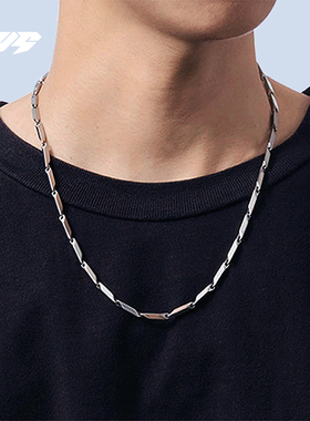 EBYG菱形钛钢项链男士高级感男潮男生链子配饰锁骨链潮牌百搭