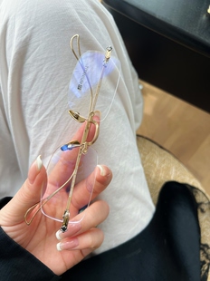 气质型时髦近视眼镜框 无框纯钛 可配近视镜片 陈都灵同款 CBENJO