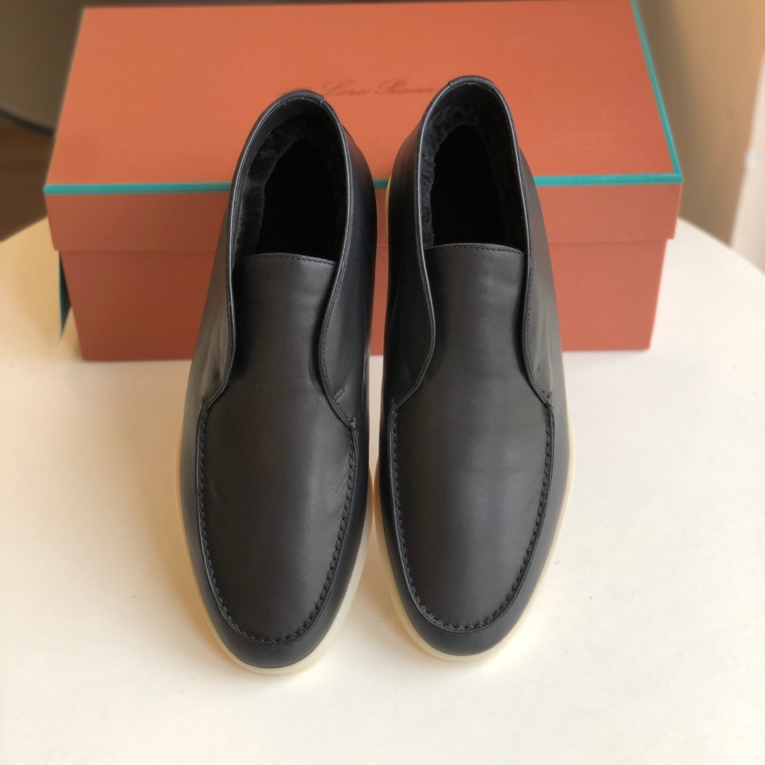 意大利真皮高帮进口海狸毛皮鞋