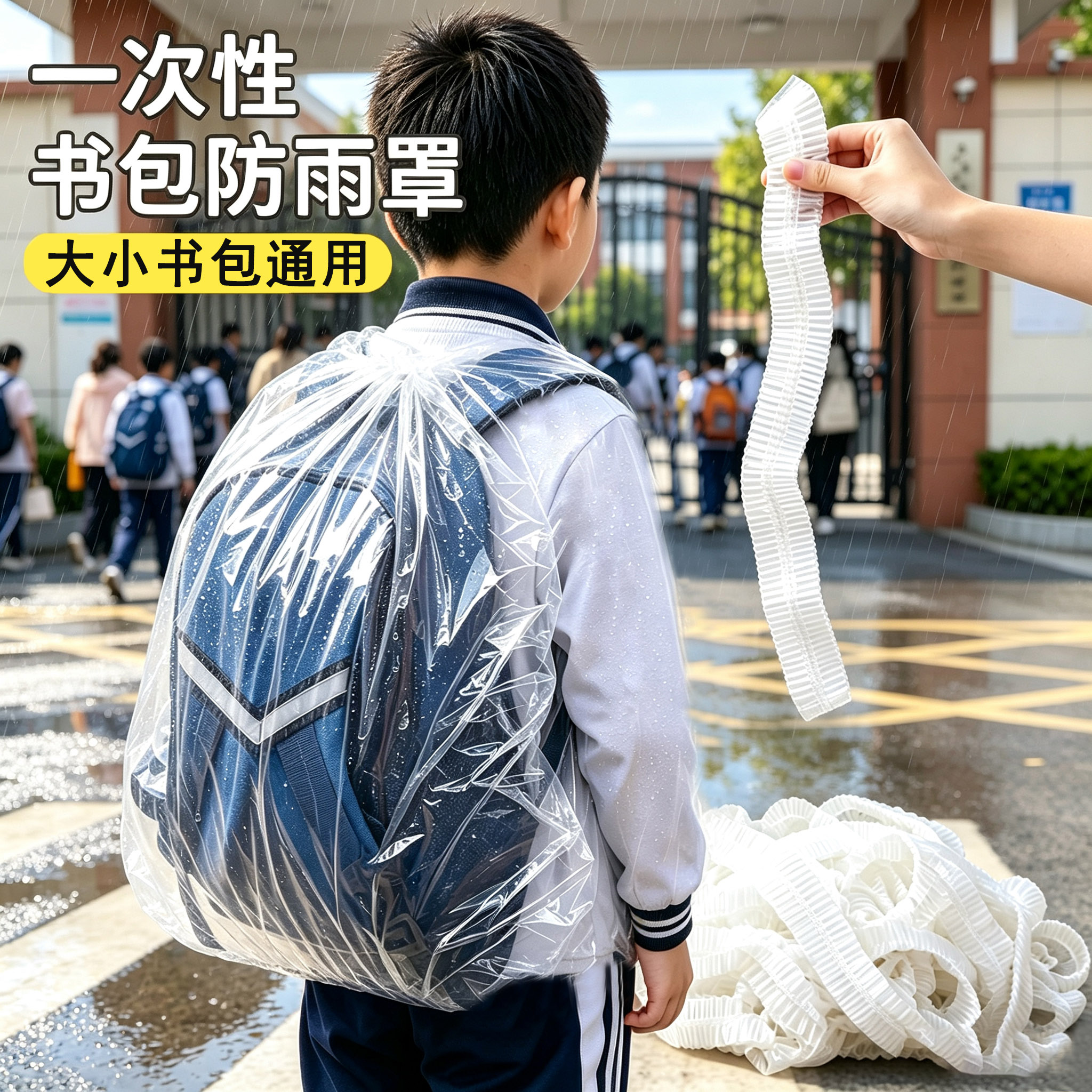 【大小书包通用】书包防雨防尘罩图片
