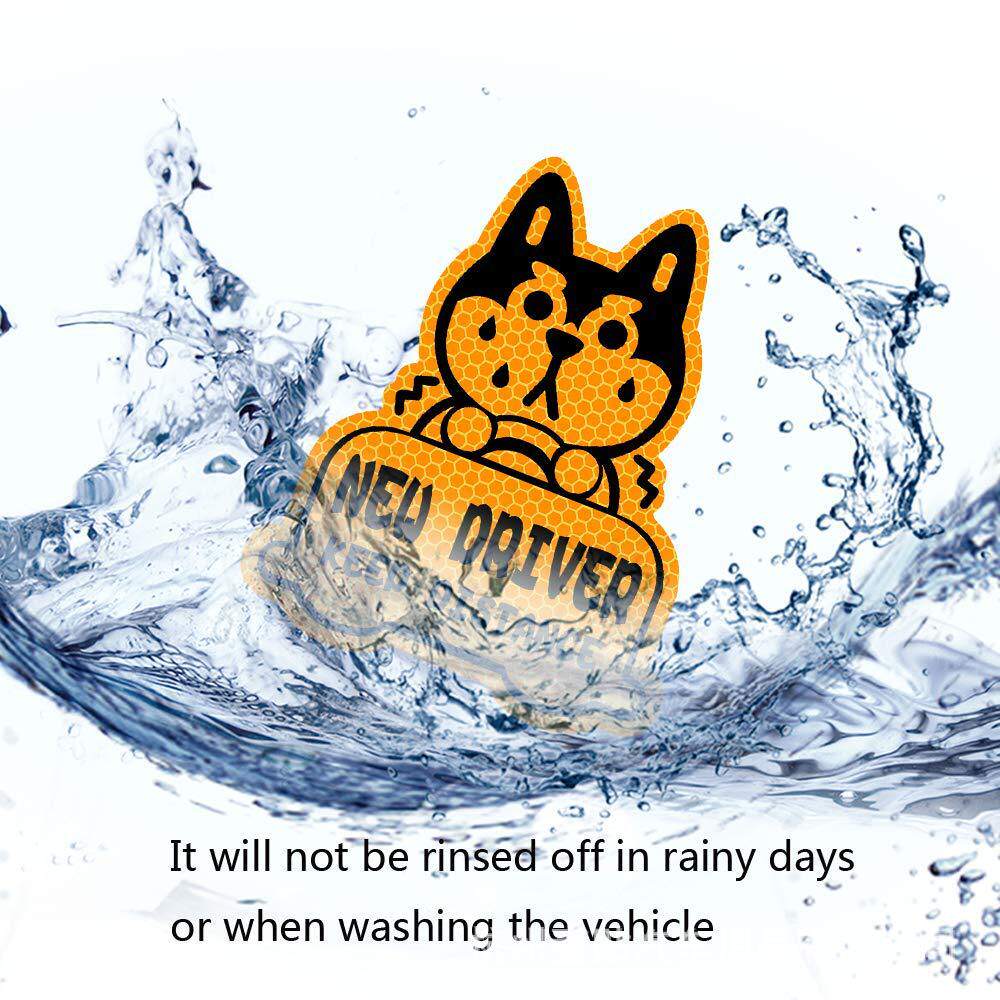 跨境外贸新司机新手上路反光汽车贴纸晶格蜂窝材质车窗警示车身贴