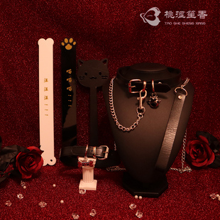 puppy项圈男女皮质choker牵引绳sp工具亚克力猫抓手拍狗狗k9项链