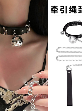 铃铛项圈女颈带链子黑色颈圈choker锁骨链颈环项链脖圈x恶意颈链
