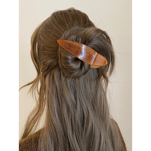 Busan韩系复古慵懒感醋酸盘发燕尾夹发夹小众设计感一字鸭嘴抓夹