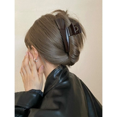 韩系小众设计感不规则梯形大号抓夹简约百搭亚克力盘发鲨鱼夹发夹