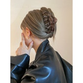 Busan复古南瓜豹纹大号抓夹法式 高级感鲨鱼夹后脑勺发夹女发量多