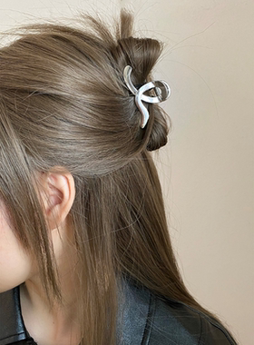 Busan小号金属抓夹冷淡风简约百搭不规则交叉半扎发夹鲨鱼夹头饰