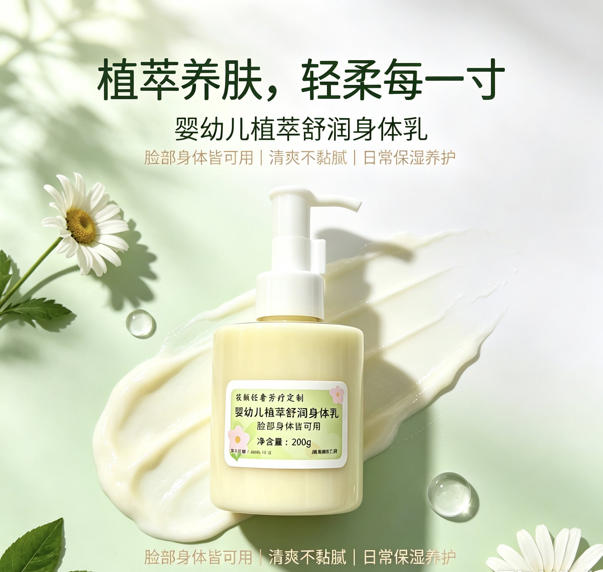 芳疗定制婴幼儿植萃舒润身体乳补水保湿舒缓滋润脸部身体多效呵护