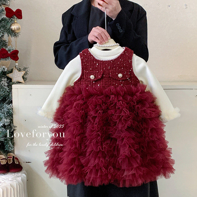 女童连衣裙冬2025新款洋气打底加绒上衣无袖加绒连衣裙两件套,童装/婴儿装/亲子装,连衣裙,淘宝优惠券,粉丝福利购,淘宝优惠卷