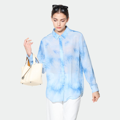 法式真丝长袖衬衫雪纺上衣女2025新款夏季高级感轻奢减龄洋气薄款