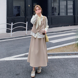 法式马甲衬衫裙女2025春季新款高级感气质半身裙潮，女装短外套，婷丫丫