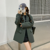 高级小众韩系chic黑色西装外套女春秋2025年超火好看职业气质上衣，女装西装，婷丫丫