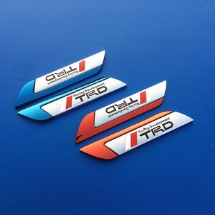 汽车TRD叶子板车贴 车标贴侧 金属划痕遮挡贴后尾标锐志拉力赛改装