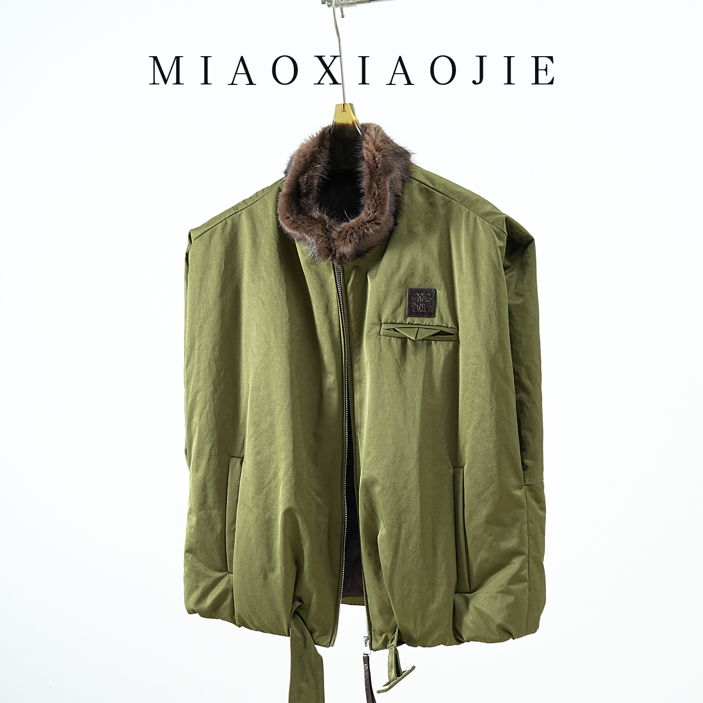 青根貂毛领派克鹅绒服女秋冬新款