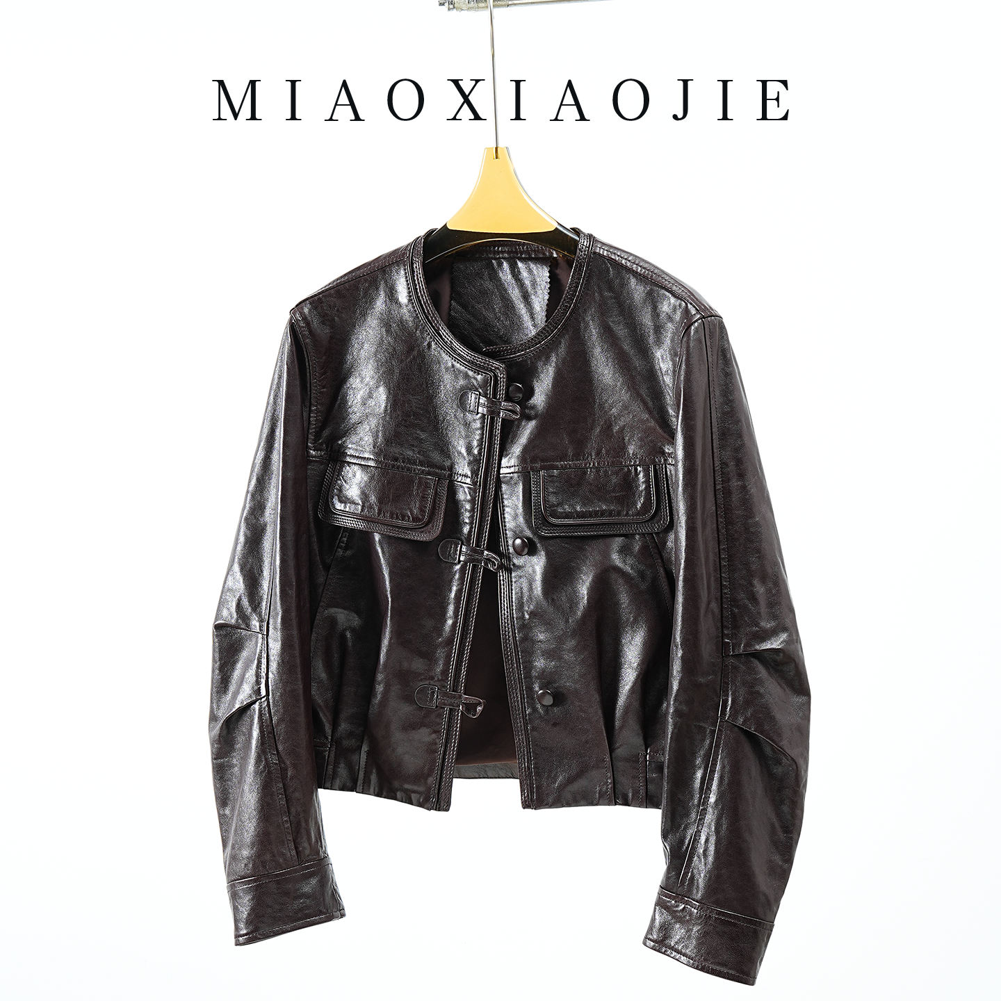欧洲站高端油蜡羊皮真皮皮小衣女短款2026春新款小个子皮夹克外套,女装/女士精品,皮衣,淘宝优惠券,粉丝福利购,淘宝优惠卷