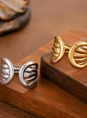 欧美高级感不规则不锈钢戒指