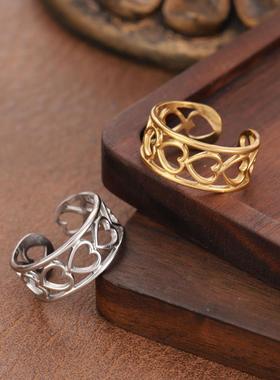 艾芙乐欧美时尚爱心澳宝戒指纯银