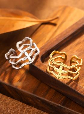 欧美风几何不锈钢开口戒指