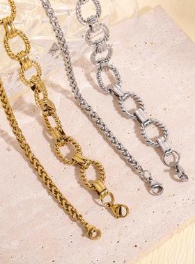 欧美嘻哈风不锈钢首饰套装