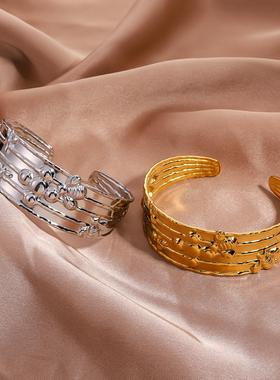 欧美高级感开口不锈钢手镯