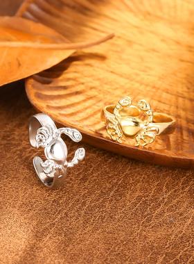 欧美风创意不锈钢螃蟹戒指