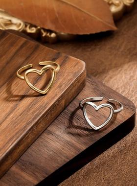 爱心马蹄扣蕾丝钛钢戒指女