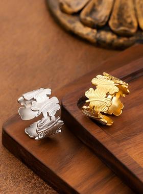 304不锈钢冷淡风几何女戒