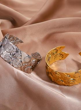 欧美风不锈钢个性开口手镯