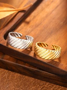 欧美风不锈钢开口简约戒指