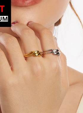 艾芙乐原创二合一撞色开口戒s925