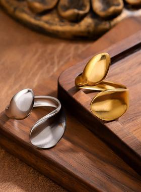 艾芙乐原创典雅镂空莲花开口戒