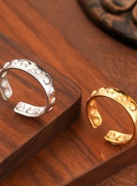 冷淡风几何不锈钢开口戒指