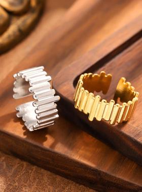 欧美风不锈钢开口戒指女ins风