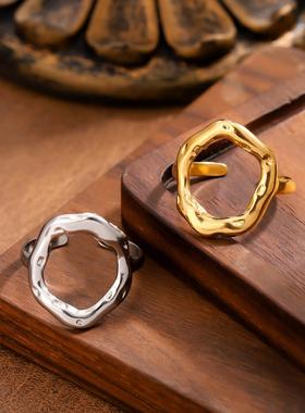 欧美几何不规则女指环戒指