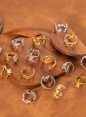 ins风海马戒指女不锈钢手饰