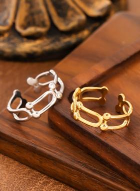 钛钢不掉色时尚设计感戒指