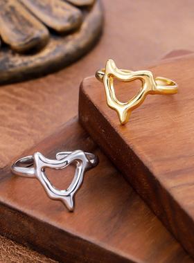 液态爱心开口戒指甜美仙女风