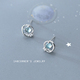 日本majestic legon定制款 蓝色琉璃星球宇宙行星925银耳钉耳饰