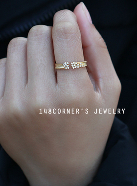 设计定制925银开口戒指璀璨繁星