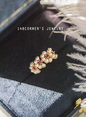 芭蕾舞日系花瓣银镀金戒指定制