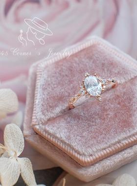 925银锆石法式星芒设计戒指